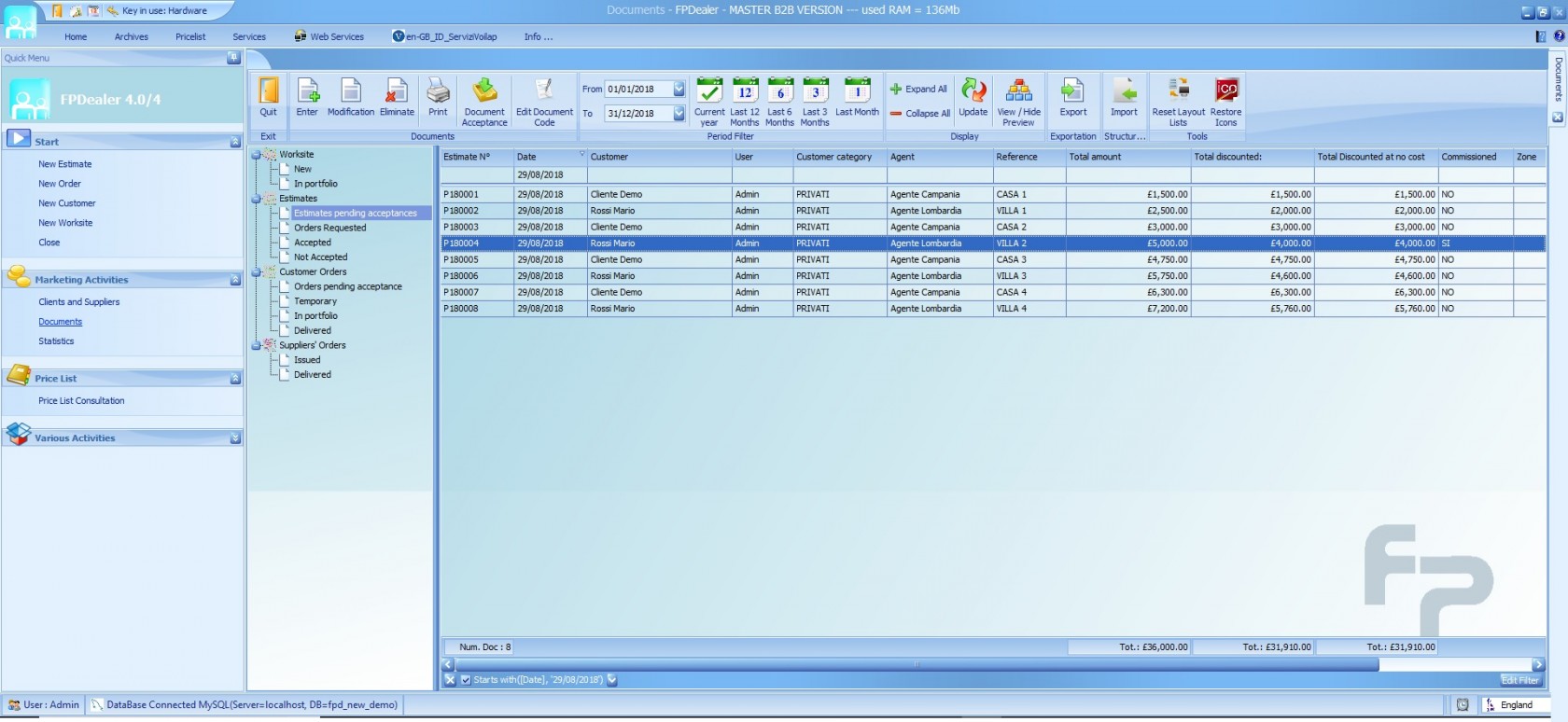 Emmegisoft: Fp Dealer - Software for managing the sale of doors/windows ...