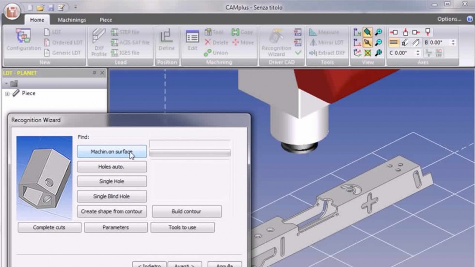 Drivercad - Importazione pezzi 3D in formato STEP/ACIS-SAT con riconoscimento lavorazioni Emmegisoft